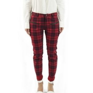 Red plaid pants