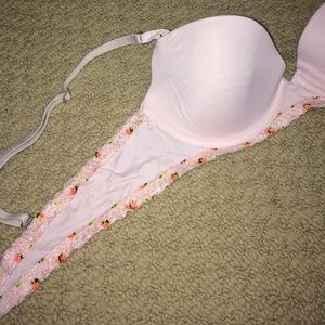 Pink Lace Trimmed Bra