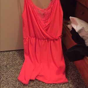 H&M bright coral pink romper