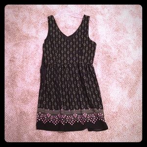 Black dress, flower pattern