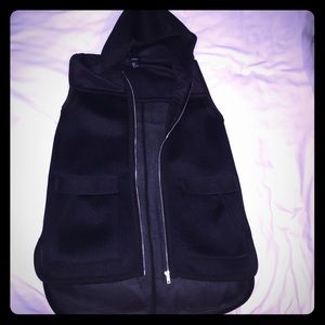 Forever21 structured mesh zip-up vest with hood