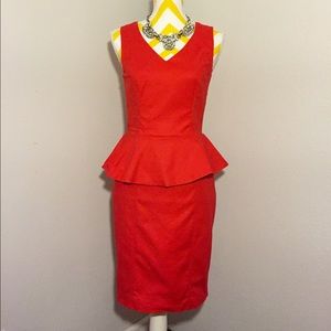 Red H&M V-neck Peplum Dress