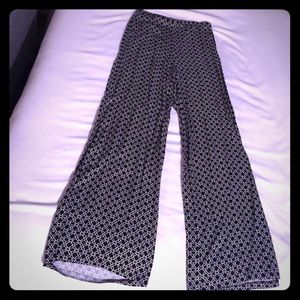 Light weight, wide leg patterned pants