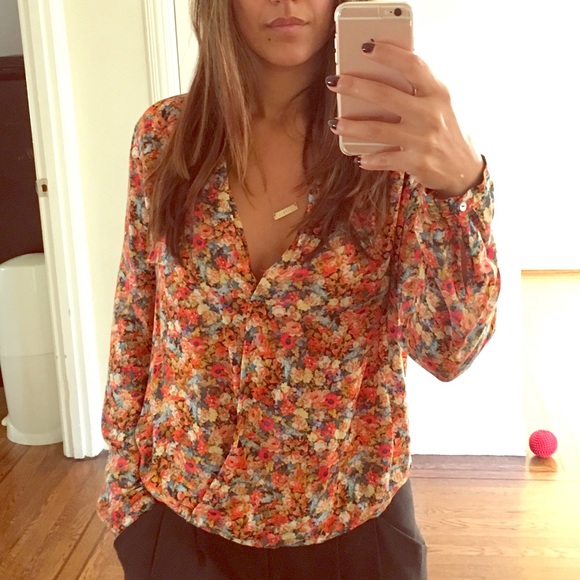 Zara Tops - Zara Crossover Flower Printed Top