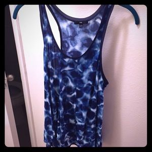 Cloudy blue racer back tank top
