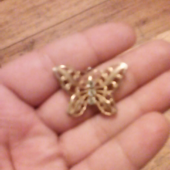Gold butterfly with diamonds