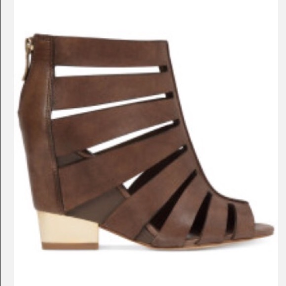 BCBGeneration Shoes - Brown leather caged wedge sandal