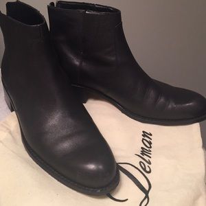 Delman black ankle boot