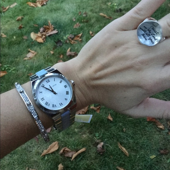 Michael Kors Accessories - Michael Kors Channing chambray silver blue watch