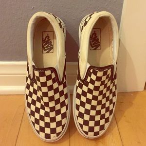 Like New Checkered Slip On Vans