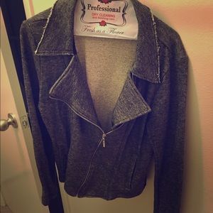 Gray zip up sweater