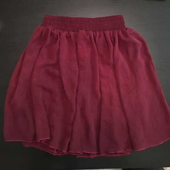 Burgundy chiffon skirt