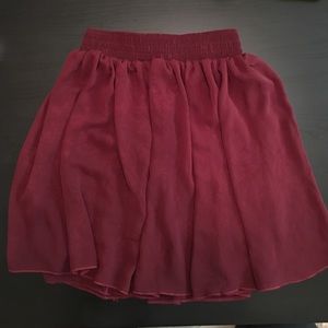 Burgundy chiffon skirt