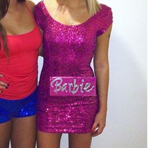 H&m pink sequence dress