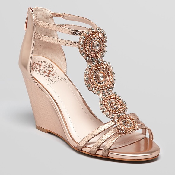 rose gold wedges wedding