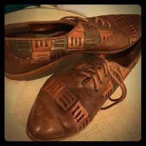 ♥️ Vintage Genuine Leather patchwork oxfords