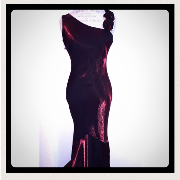 90s Burgundy Mermaid Party Dress