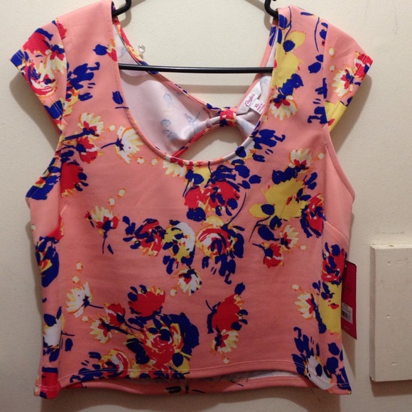 Candie's floral crop top - XL