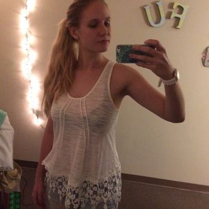 Lace fringe tank top from a limited Boutique.
