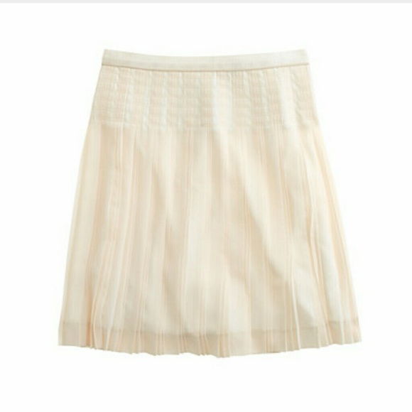 NEW J.CREW STITCHED-DOWN PLEATED MINI SKIRT ivory - Picture 2 of 2