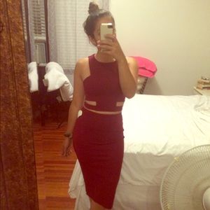 Two piece crop top & pencil skirt set