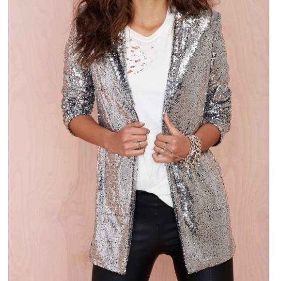 Silver Sequin Blazer