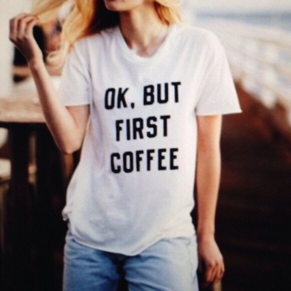 ☕️ Premium Quality OK BUT FIRST COFFEE Cotton Tee - Picture 2 of 3