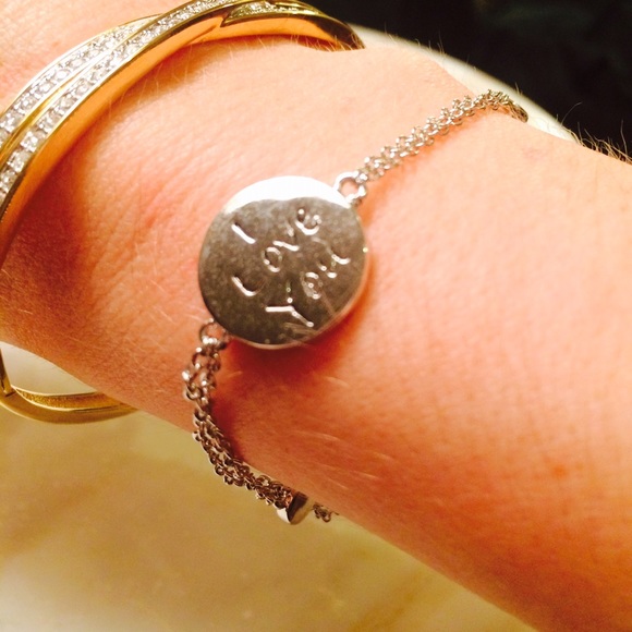 Silver Link Bracelet w/Sparkling Charms - Picture 3 of 4