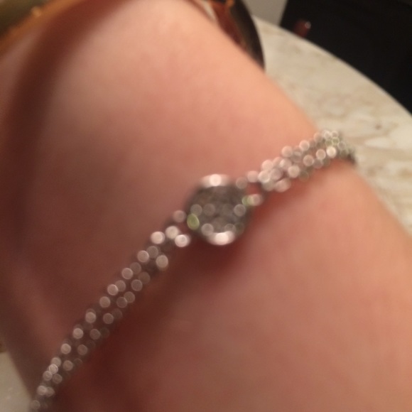 Silver Link Bracelet w/Sparkling Charms - Picture 4 of 4