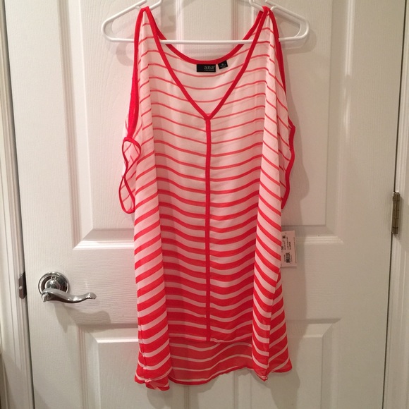 Beautiful orange and white dress shirt