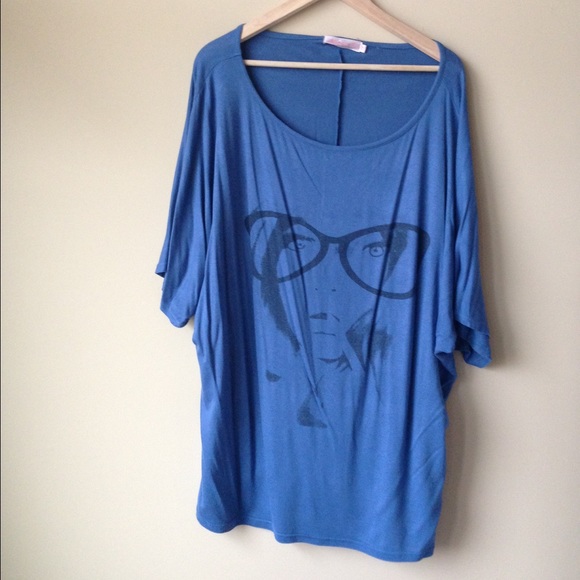 Big blue soft tunic