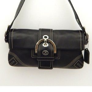 Coach - Small black leather bag - like new!