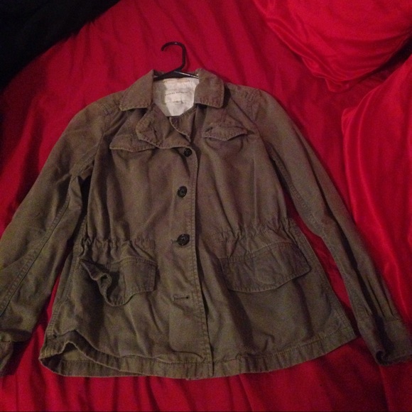 BUNDLE! Army green jacket w Brown suede knee highs