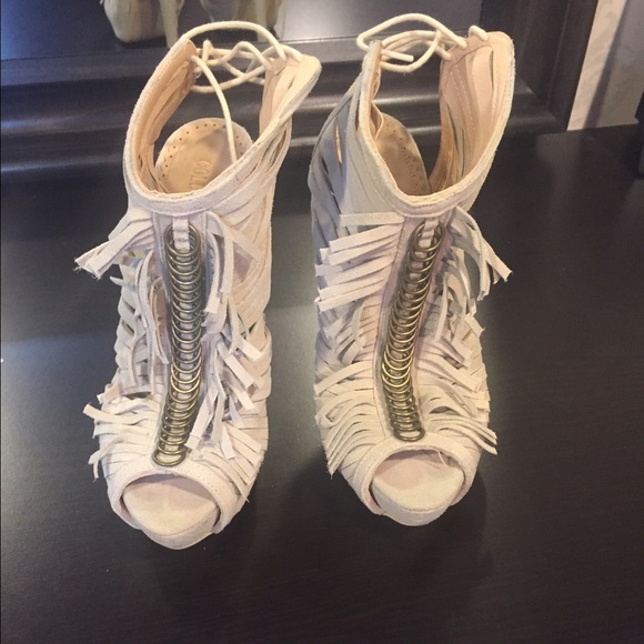 Colin Stuart Fringe Nude Heels