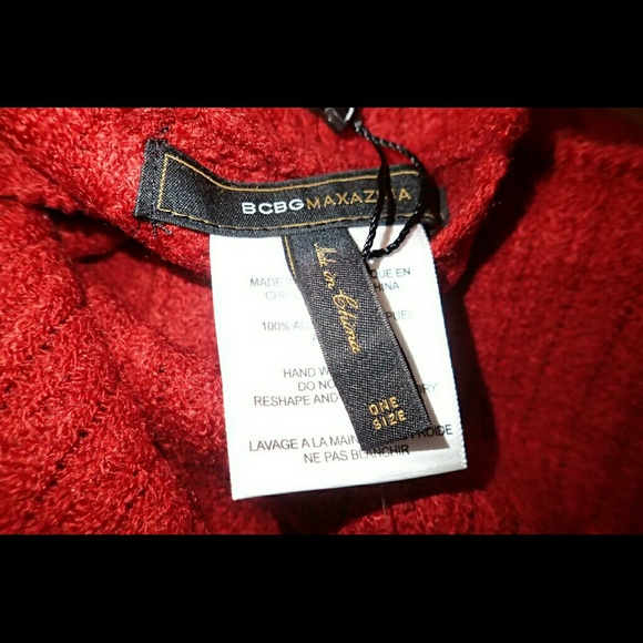 BCBG Maxazria Red Poncho One Size - NWT - Picture 4 of 4
