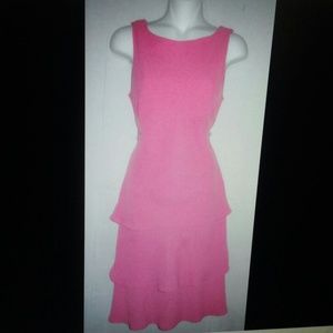 Evan Picone size 4 dark pink rose scarf back dress