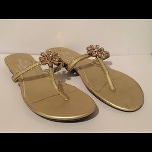 Sbicca Gold Embellished Thong Sandals