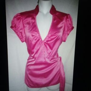 Classy express size xs magenta pink wrap top