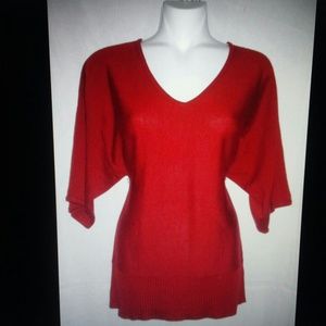 New York & Company size xs red knit dolman sweater