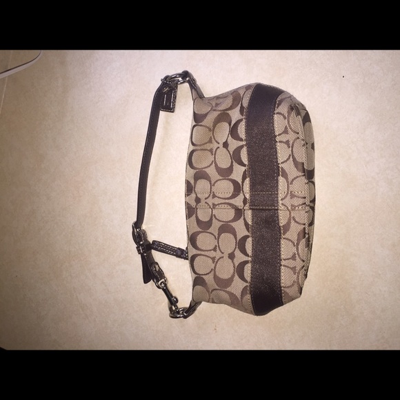 Brown and tan coach purse