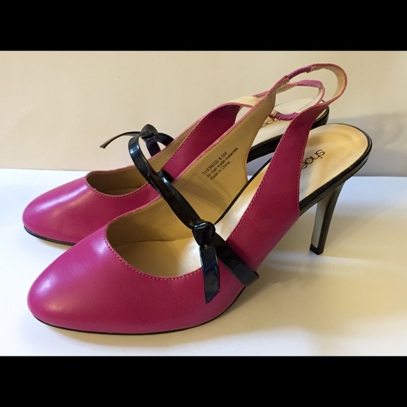 Shoe Dazzle Pink Sling Back Heels