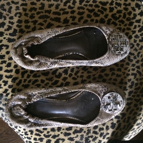 Snake skin Tory burch flats
