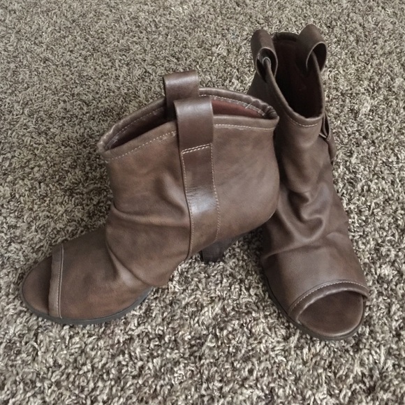 Open toe booties