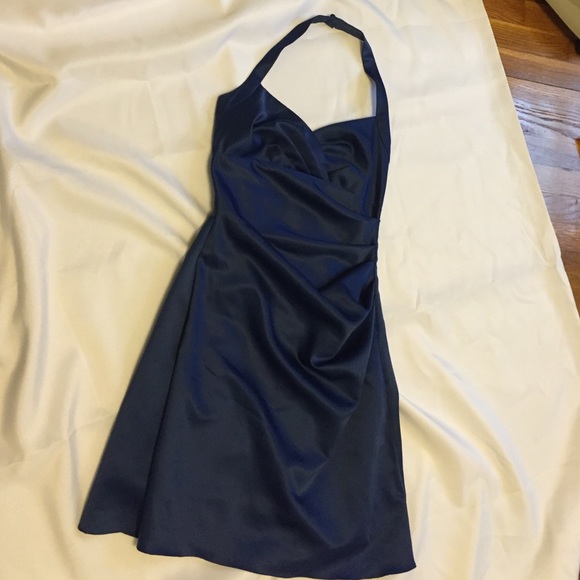 Navy halter evening Dress -used once