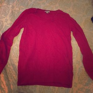 Red V-neck sweater- Loft
