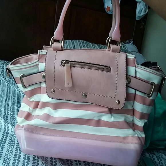 Light pink and white purse