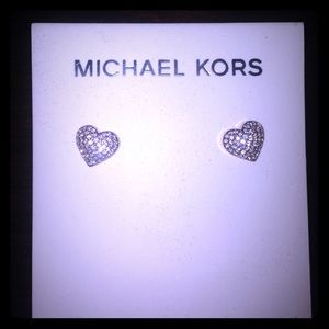 NEW MICHAEL KORS BRILLIANCE DIAMOND HEART EARRINGS