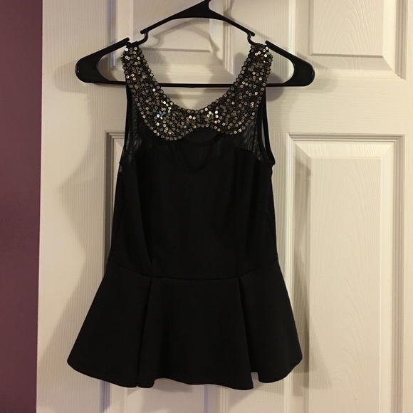 Black peplum top