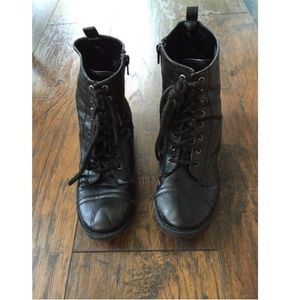 Black combat boots