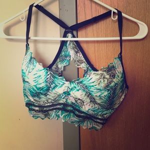 PINK tropical padded bralette.